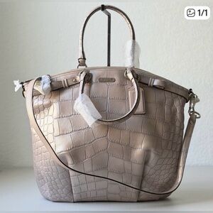 Coach Crocodile-Embossed Madison Handbag
